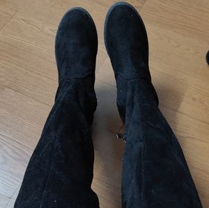 Black Suede over the knee boots